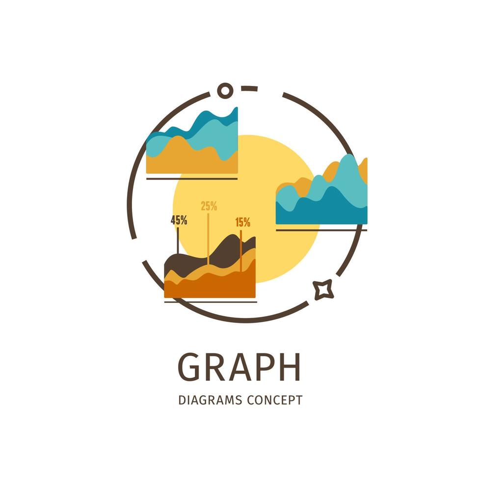 Diagrams Thin Line Icon Graph Concept. Vector
