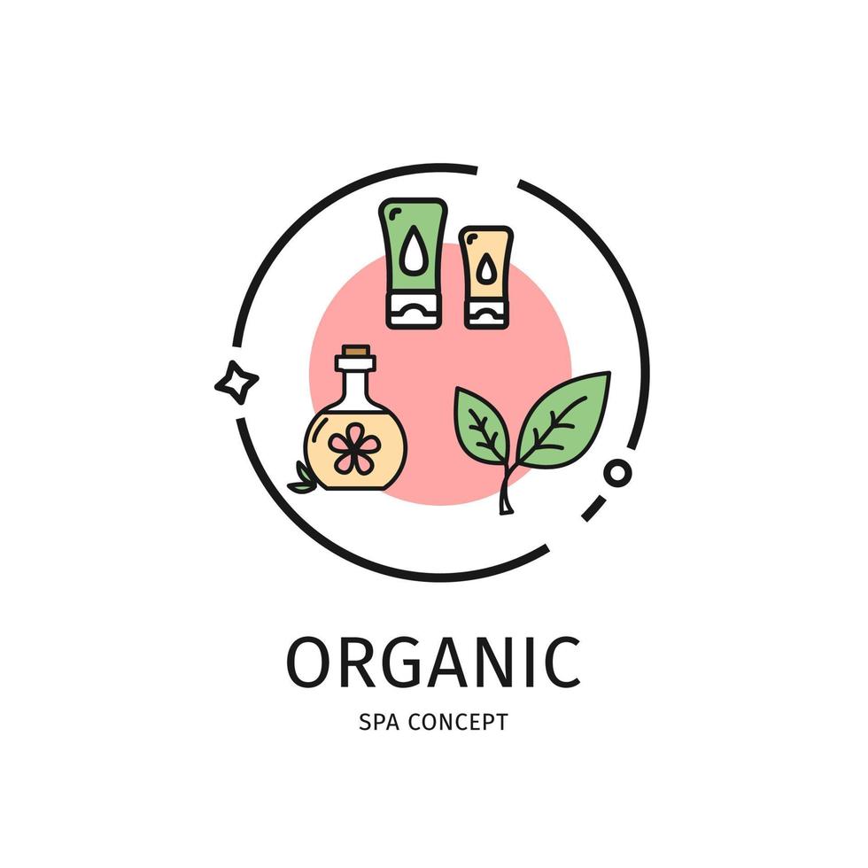 Spa  Organic Thin Line Icon Concept. Vector