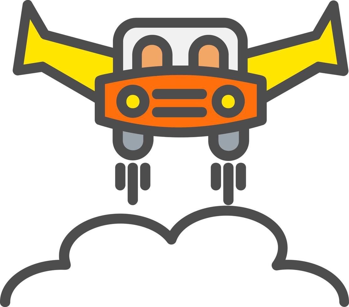 icono de vector de coche volador