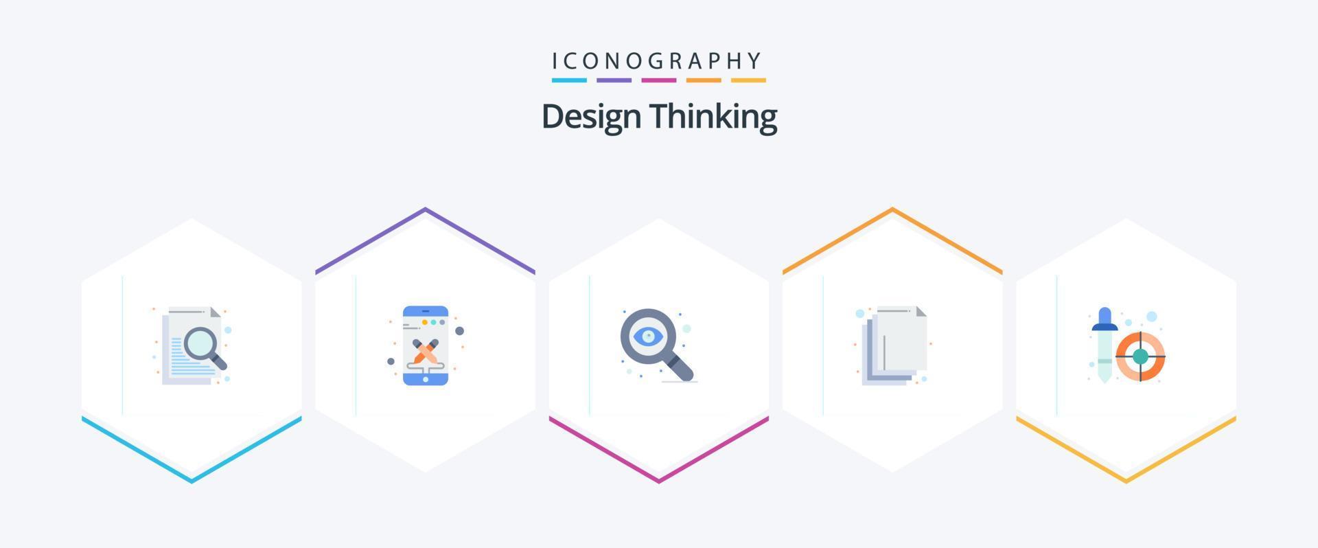Design Thinking 25 Flat icon pack including . picker. eye. dropper. layers vector