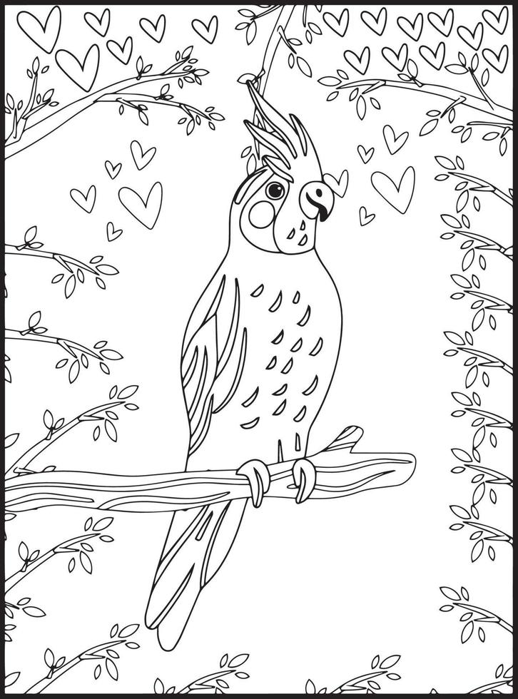 Birds Coloring Pages for Kids vector
