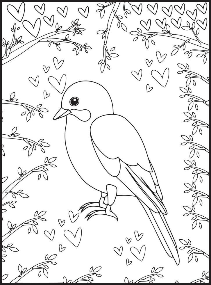 Birds Coloring Pages for Kids vector