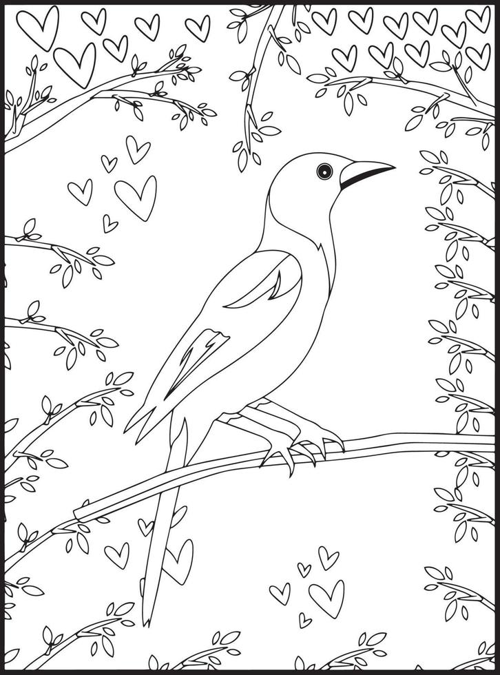 Birds Coloring Pages for Kids vector