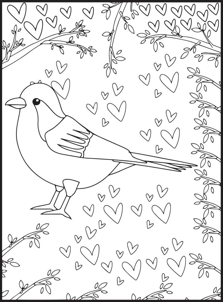 Birds Coloring Pages for Kids vector