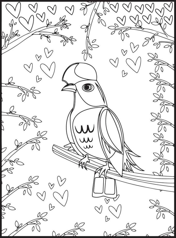 Birds Coloring Pages for Kids vector