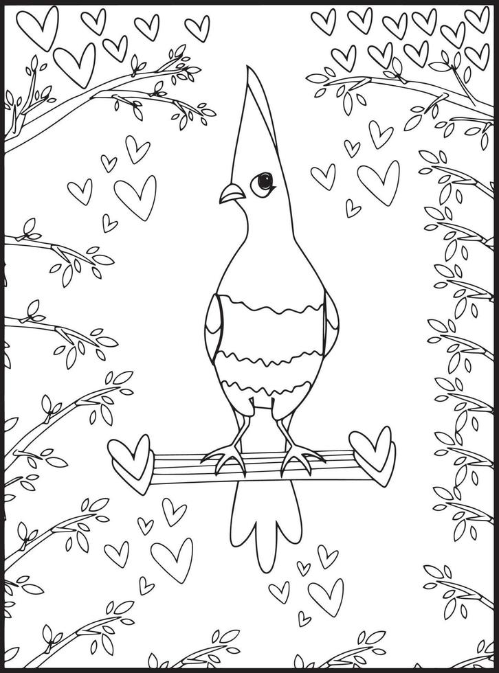 Birds Coloring Pages for Kids vector