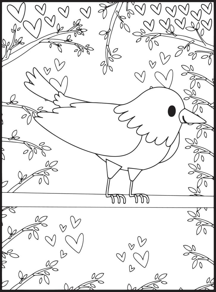 Birds Coloring Pages for Kids vector