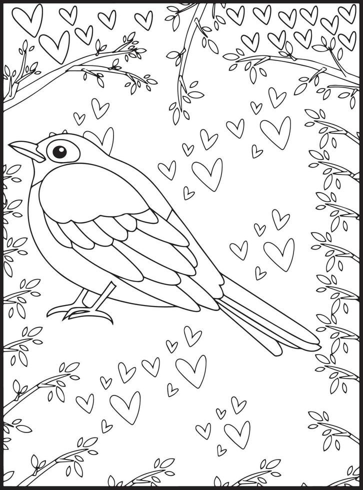 Birds Coloring Pages for Kids vector