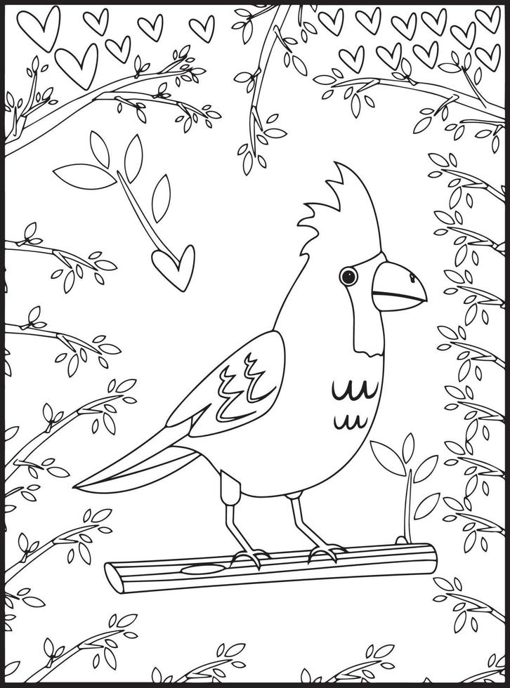 Birds Coloring Pages for Kids vector