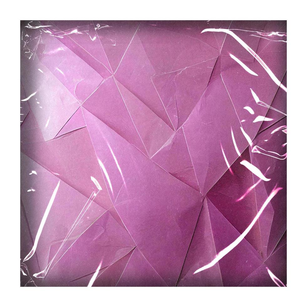 Cover template. Plastic mock up with folded paper texture. Isolated on white. photo