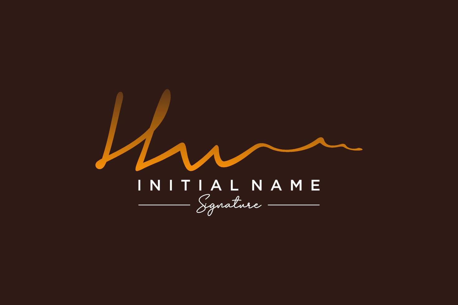 Initial HW signature logo template vector. Hand drawn Calligraphy lettering Vector illustration.