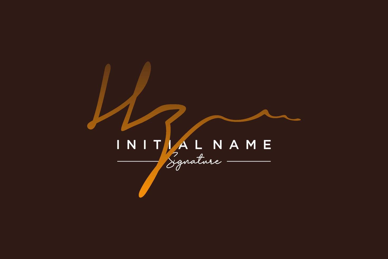 Initial HZ signature logo template vector. Hand drawn Calligraphy lettering Vector illustration.