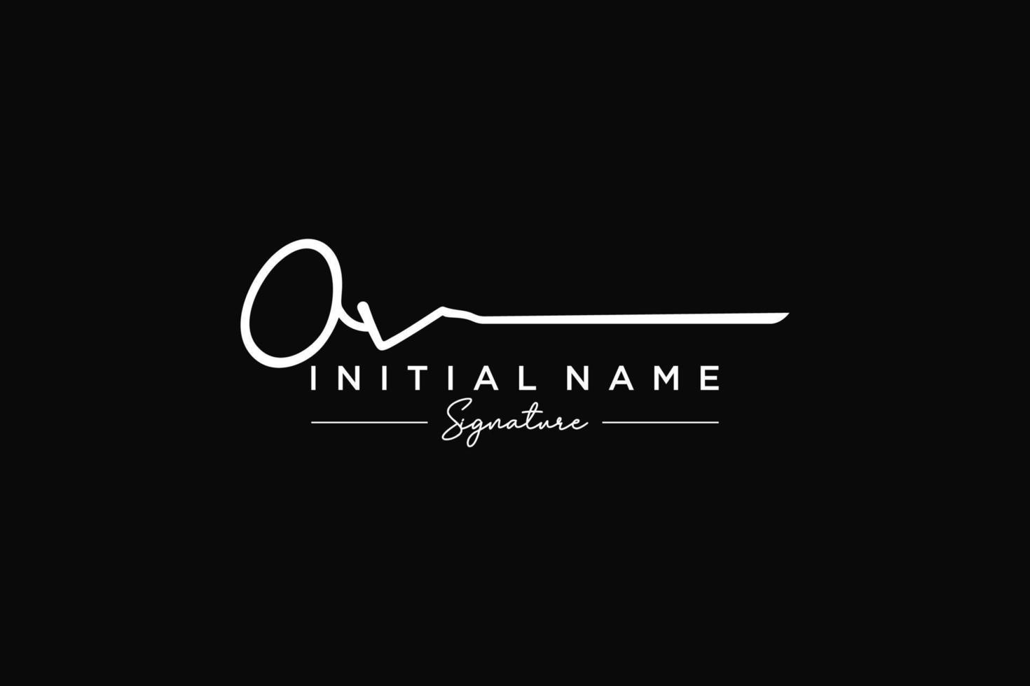 Initial OV signature logo template vector. Hand drawn Calligraphy lettering Vector illustration.