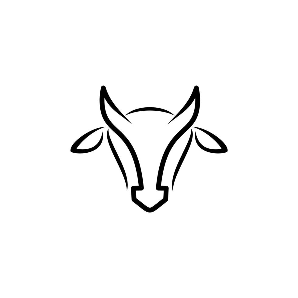 logotipo de cabeza de vaca vector