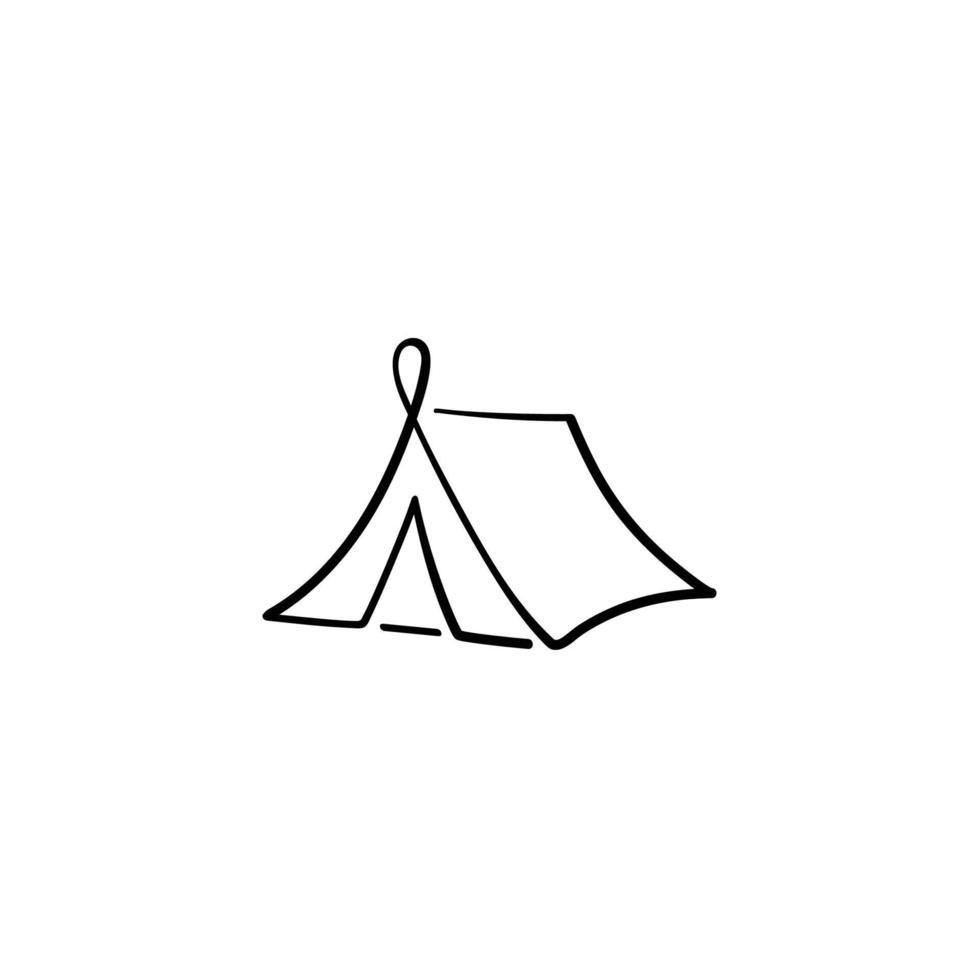 Tent Line Style Icon Design vector