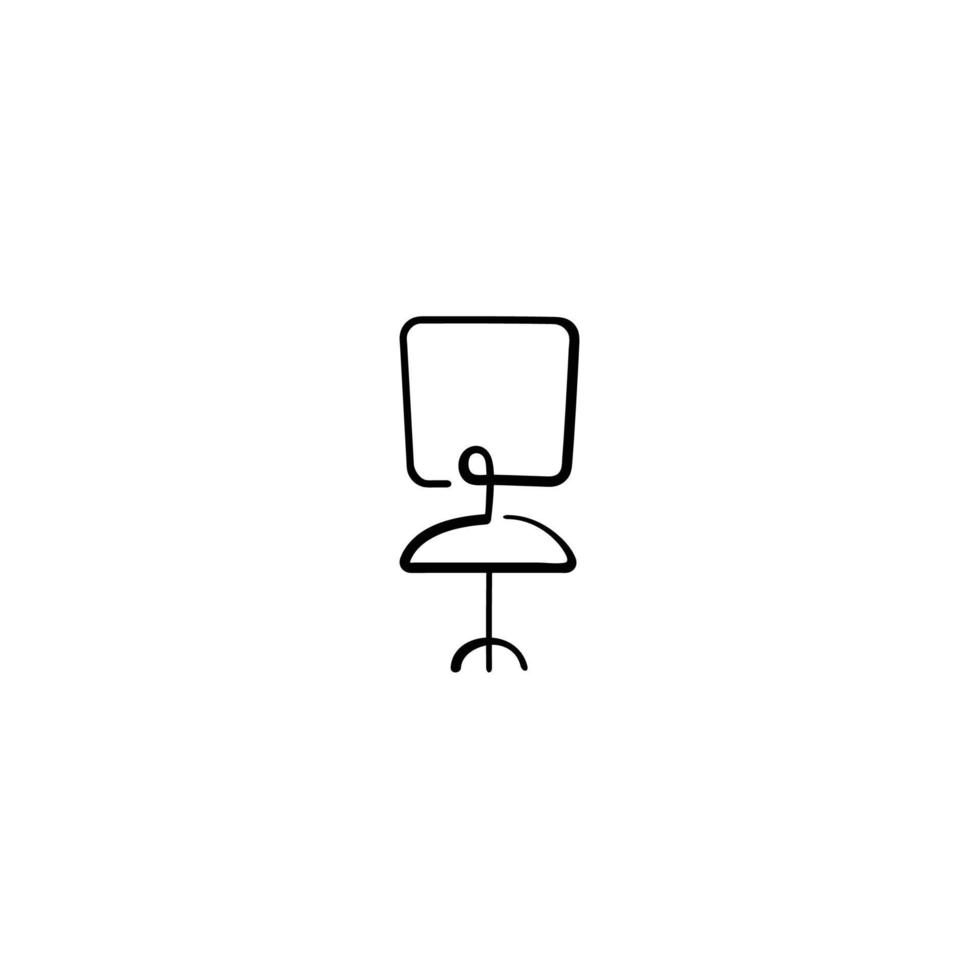 diseño de icono de estilo de línea de silla de oficina vector
