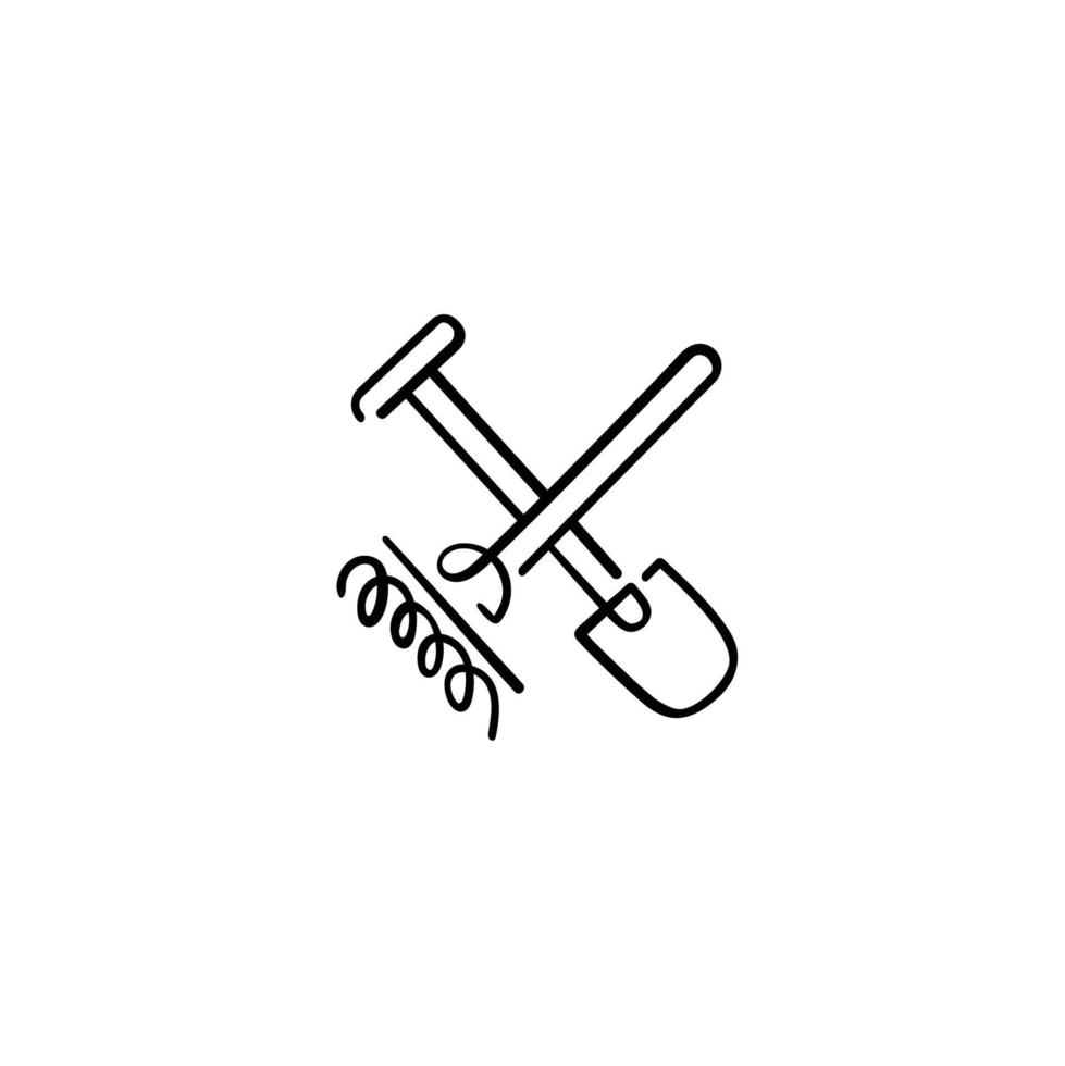 Gardening Tools Line Style Icon Design vector