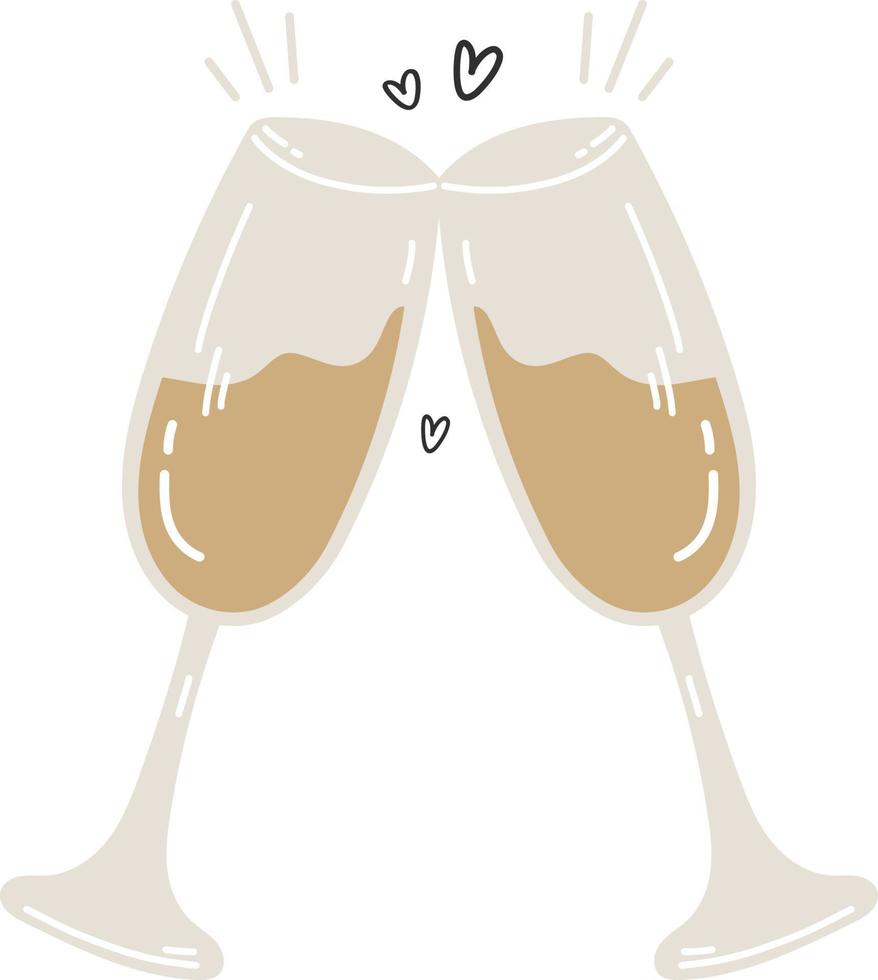 Champagne toast illustration vector