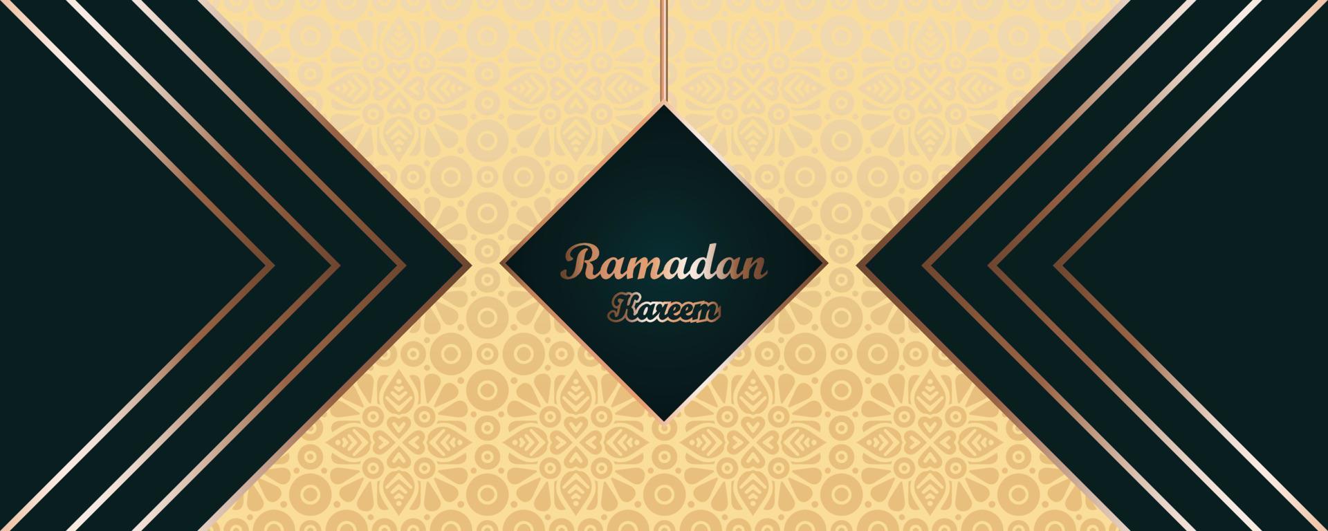 Ramadan kareem Islamic golden luxurious background design. banner, invitation, poster, card for the celebration of Muslim community festival. vector