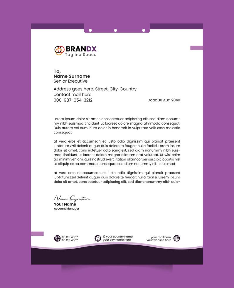 plantilla de vector de membrete corporativo