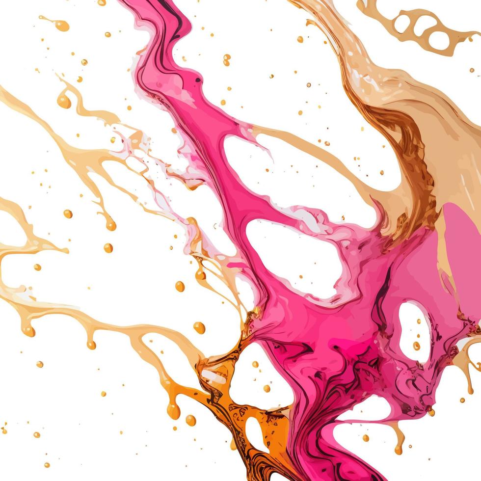 textura de tinta de alcohol salpicada de naranja rosa vector