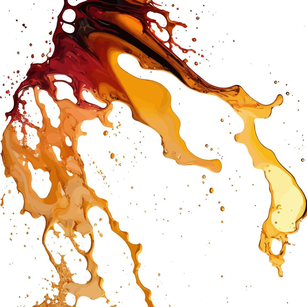 Brown Orange Dripping Marble Ink Splash vector