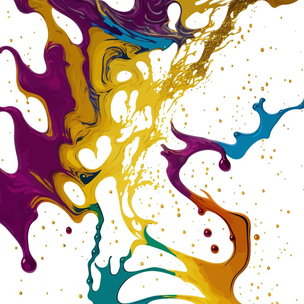 Colorful Grunge Dripping Marble Ink Splash vector