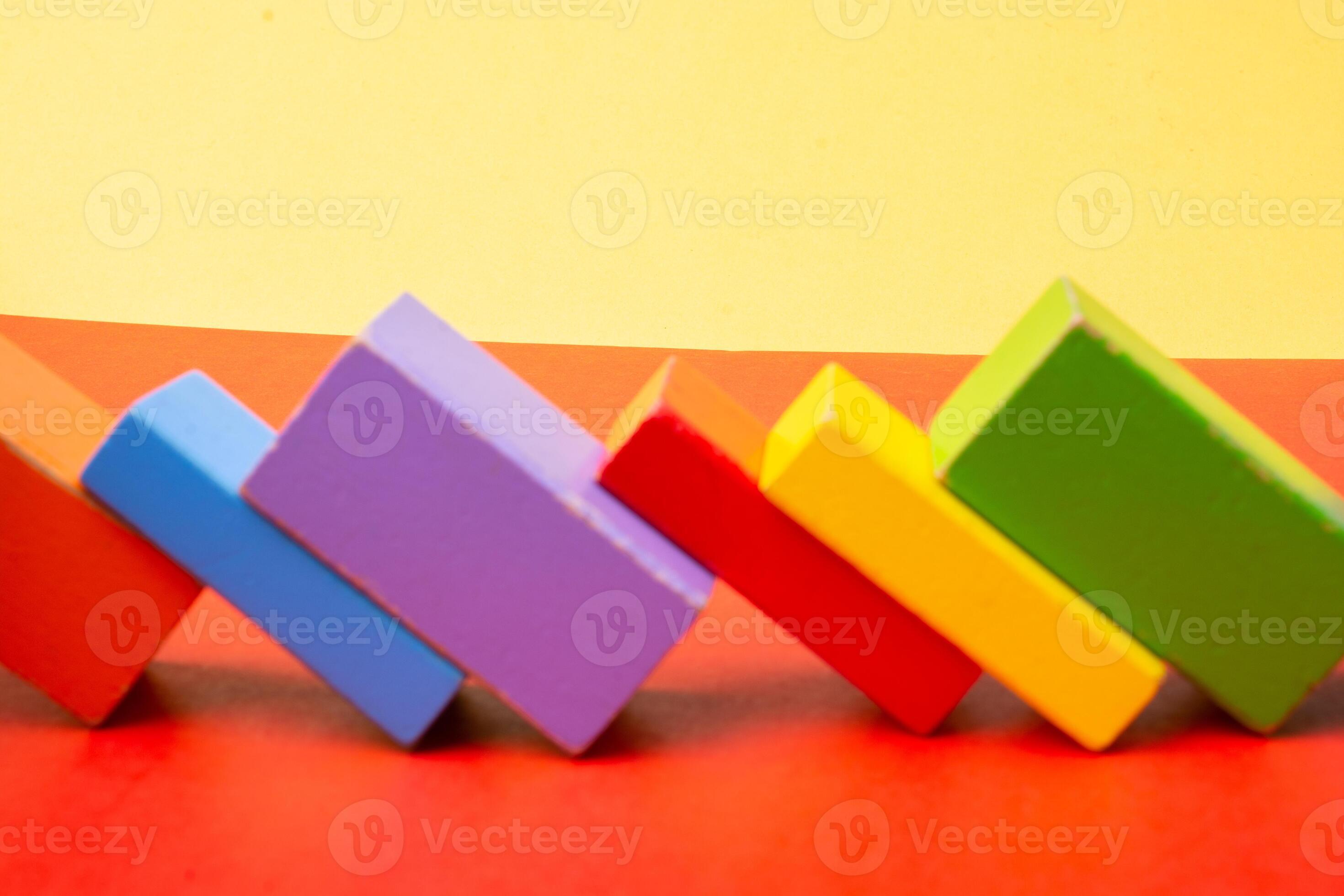 Colorful toy blocks. Educational and creative toys 17087788 Stock Photo