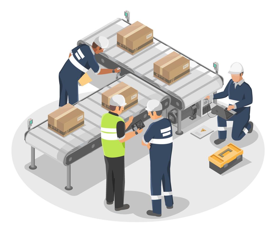 production line factory conveyor technology isometric 17087982 Vector