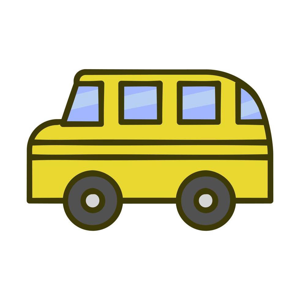 School bus illustration. Cute cartoon style for kids. Editable file format. vector