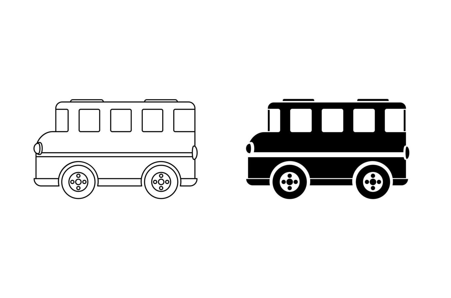 icono del autobús escolar. lindo estilo de dibujos animados para niños. formato de archivo editable. vector