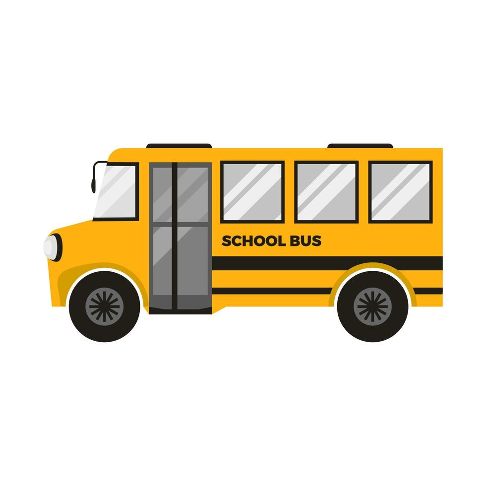 School bus illustration. Cute cartoon style for kids. Editable file format. vector