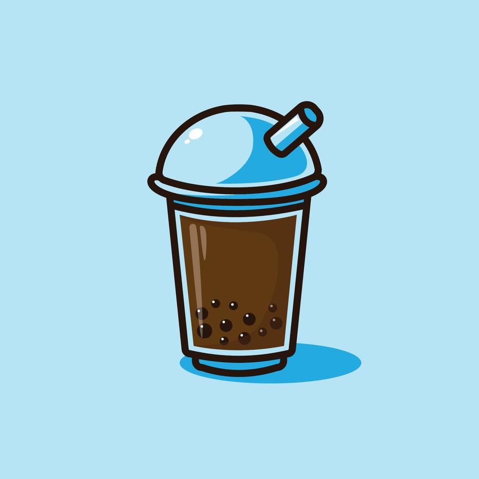 Boba drink ice chocolate drink vector