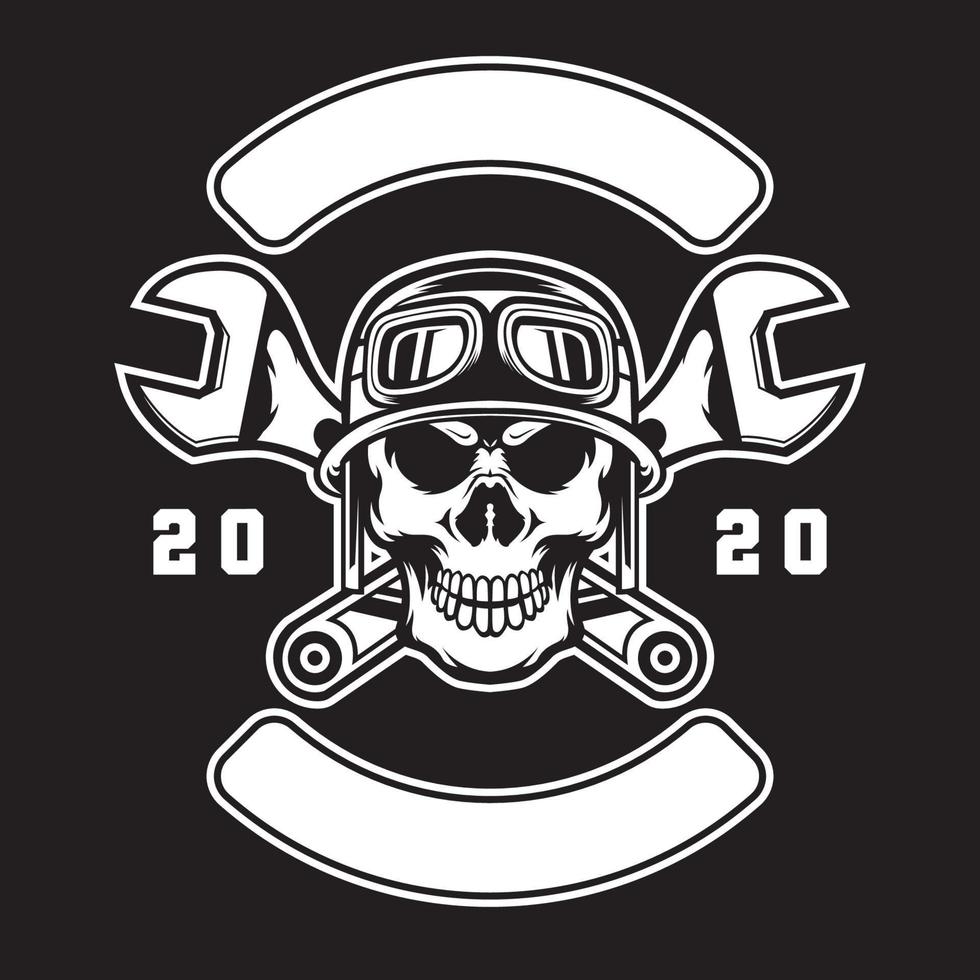 Bikers skull emblem logo vector