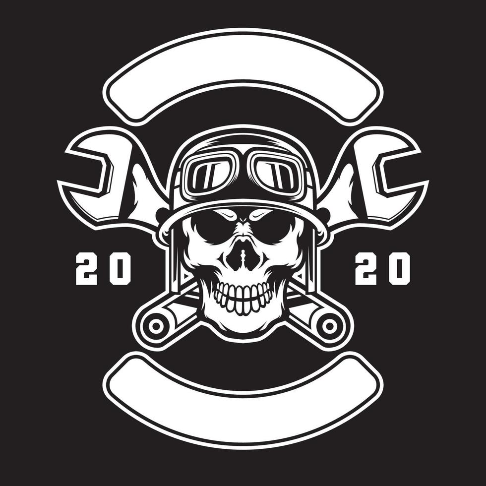 Bikers skull emblem logo vector