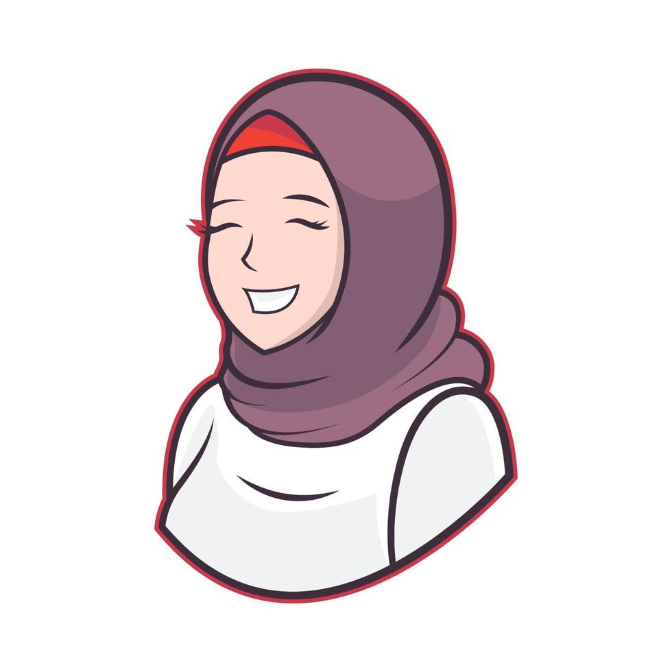 Hijab girl smiling vector