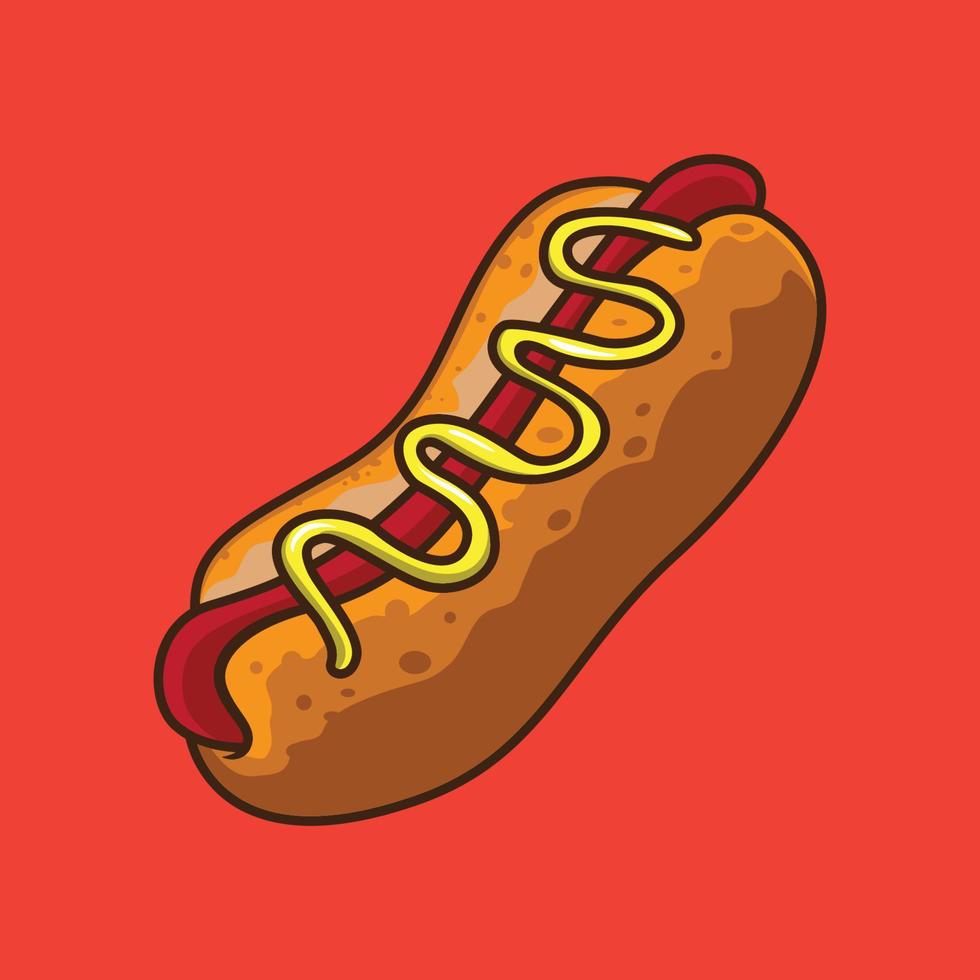 Ilustración de vector de hot dog