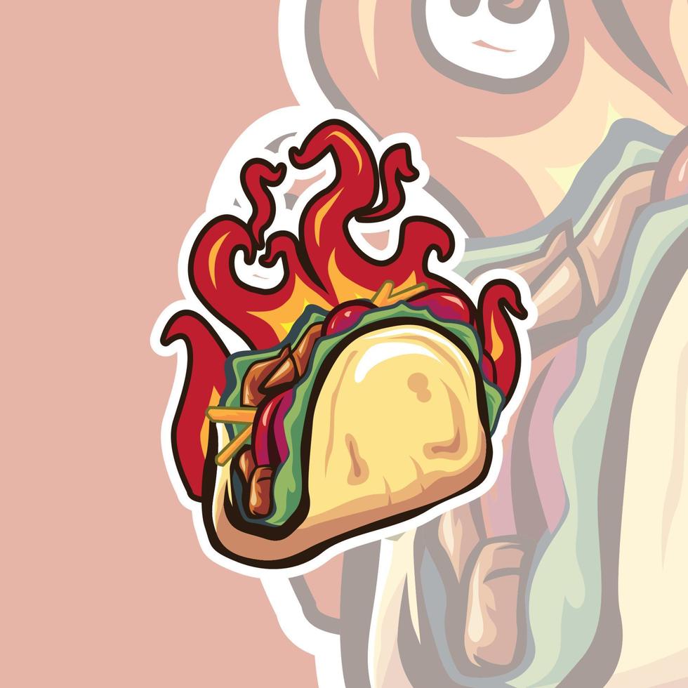 Hot taco food vector illustration