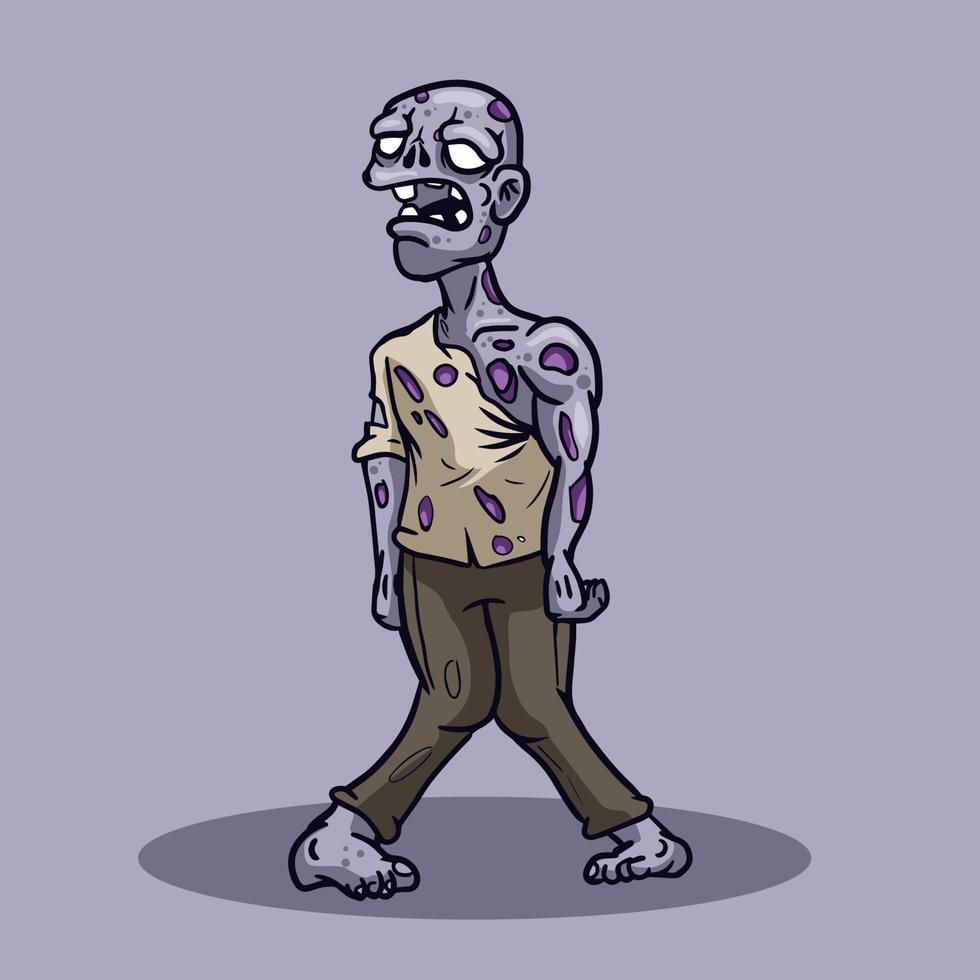 Ilustración de vector púrpura zombie