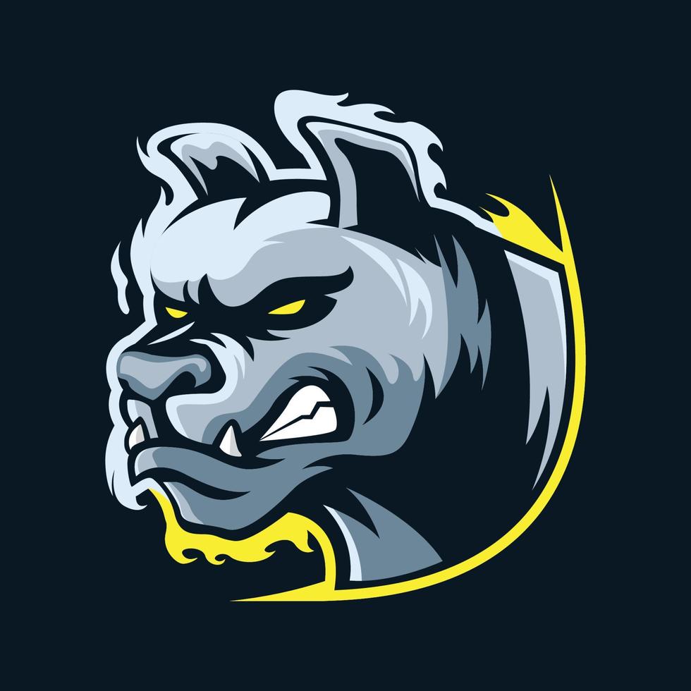 Dog pitbull head mascot vector