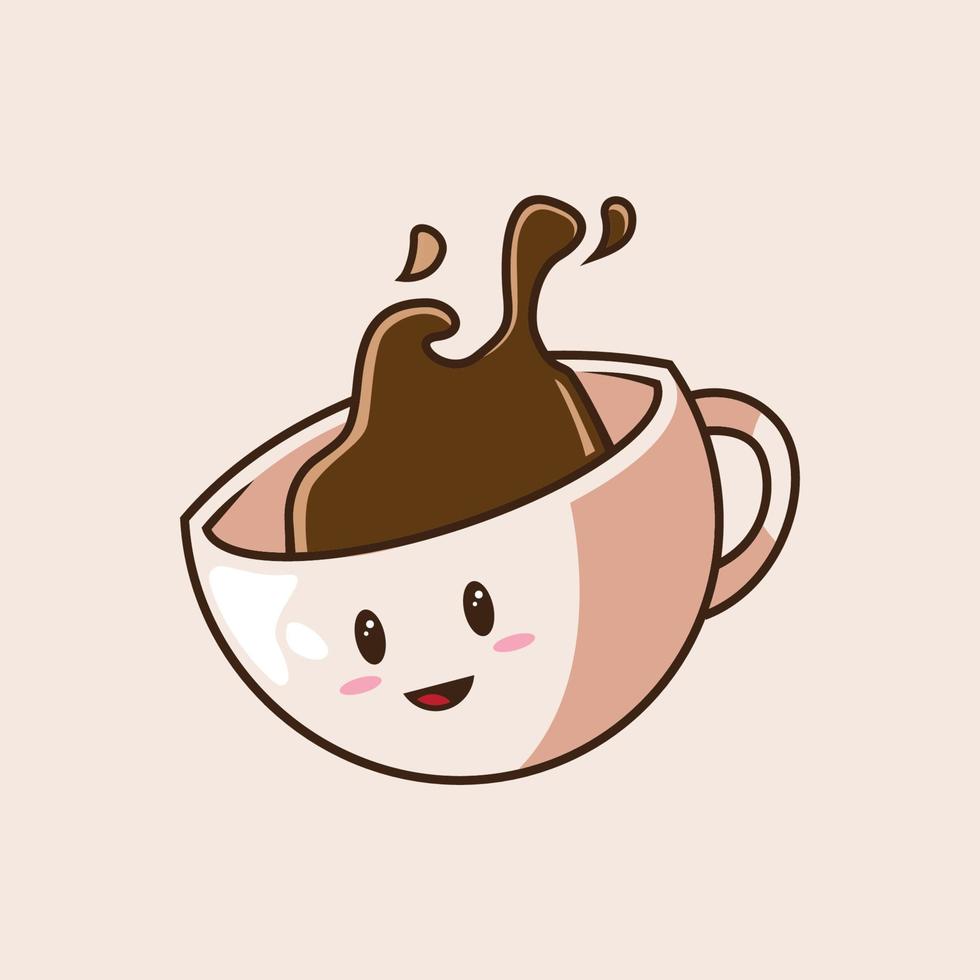 Cute mug vector with coffee spill illustration