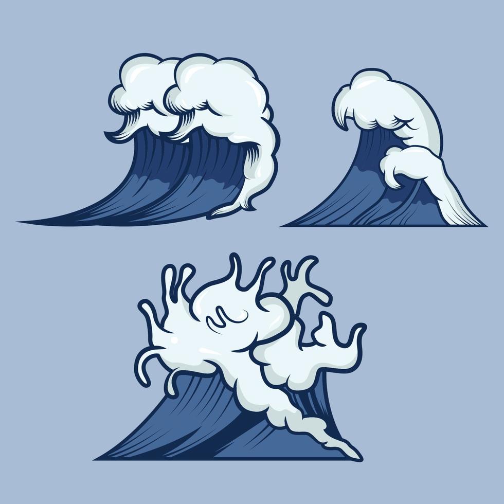 Ilustración de stock de vector de onda de mar