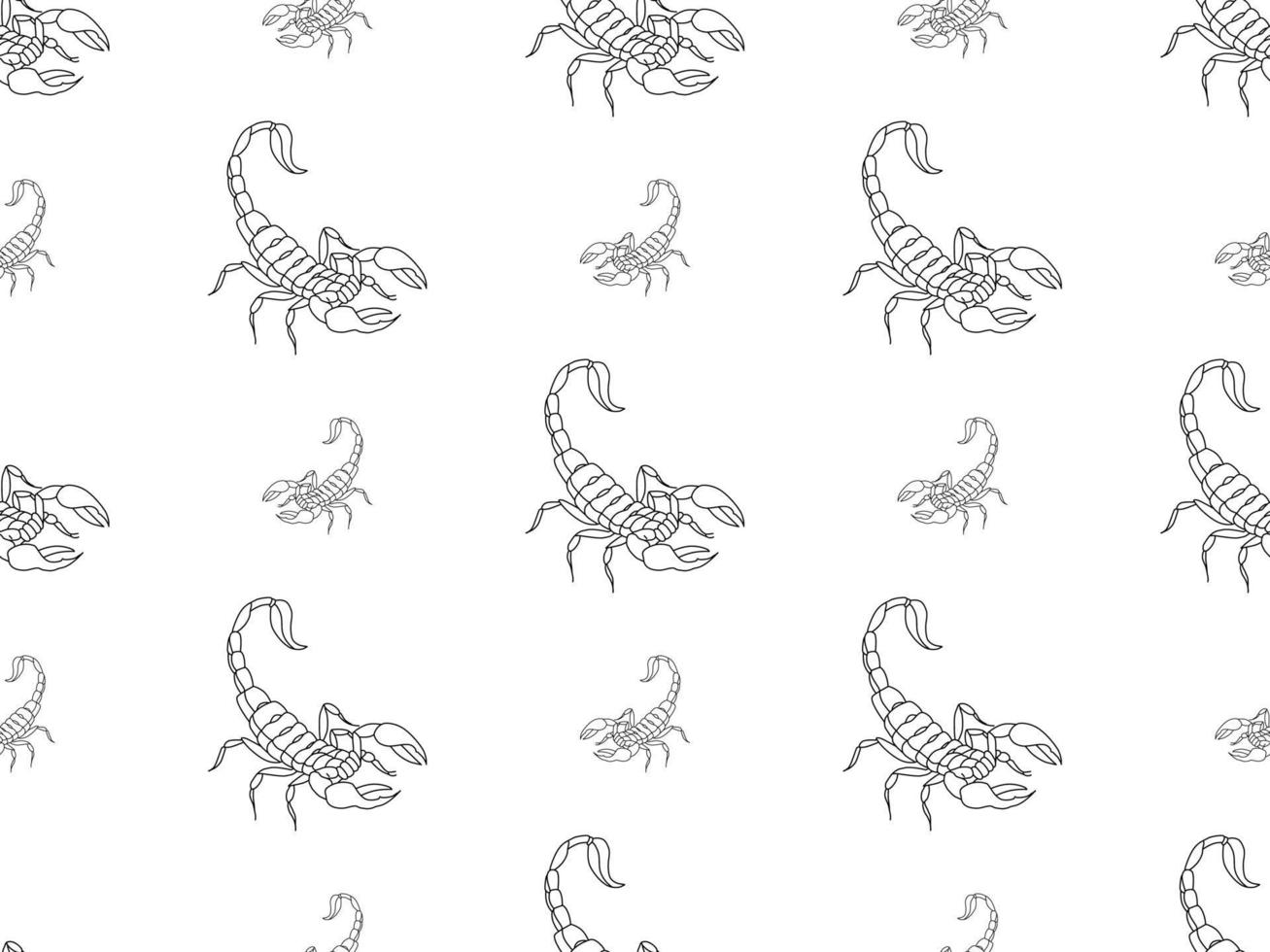 Scorpion cartoon character seamless pattern on white background vector