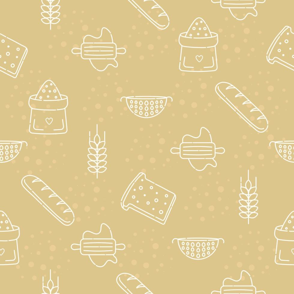 Bakery products, vector seamless pattern