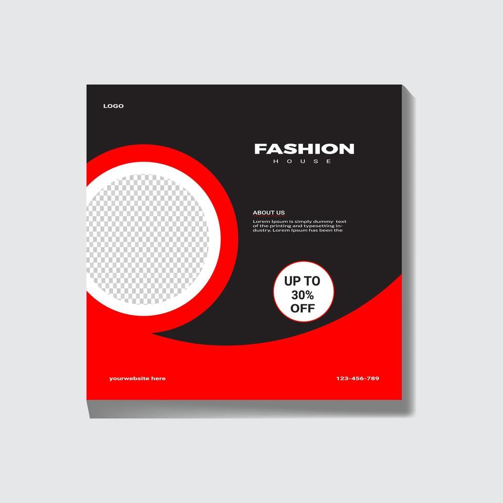 Fashon sale social media post template and social media banner ads vector