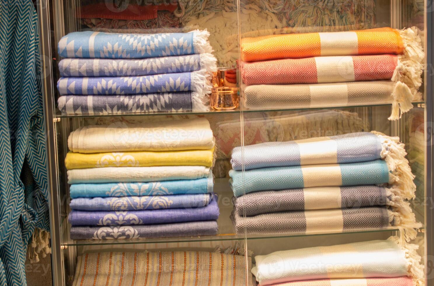 Colorful Turkish Bath Towels known as Hamam Pestemal in bazaar 17089665