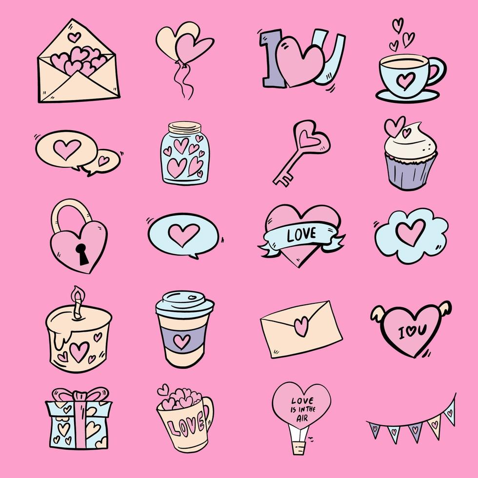 drawing  love icon for valentine concept vector