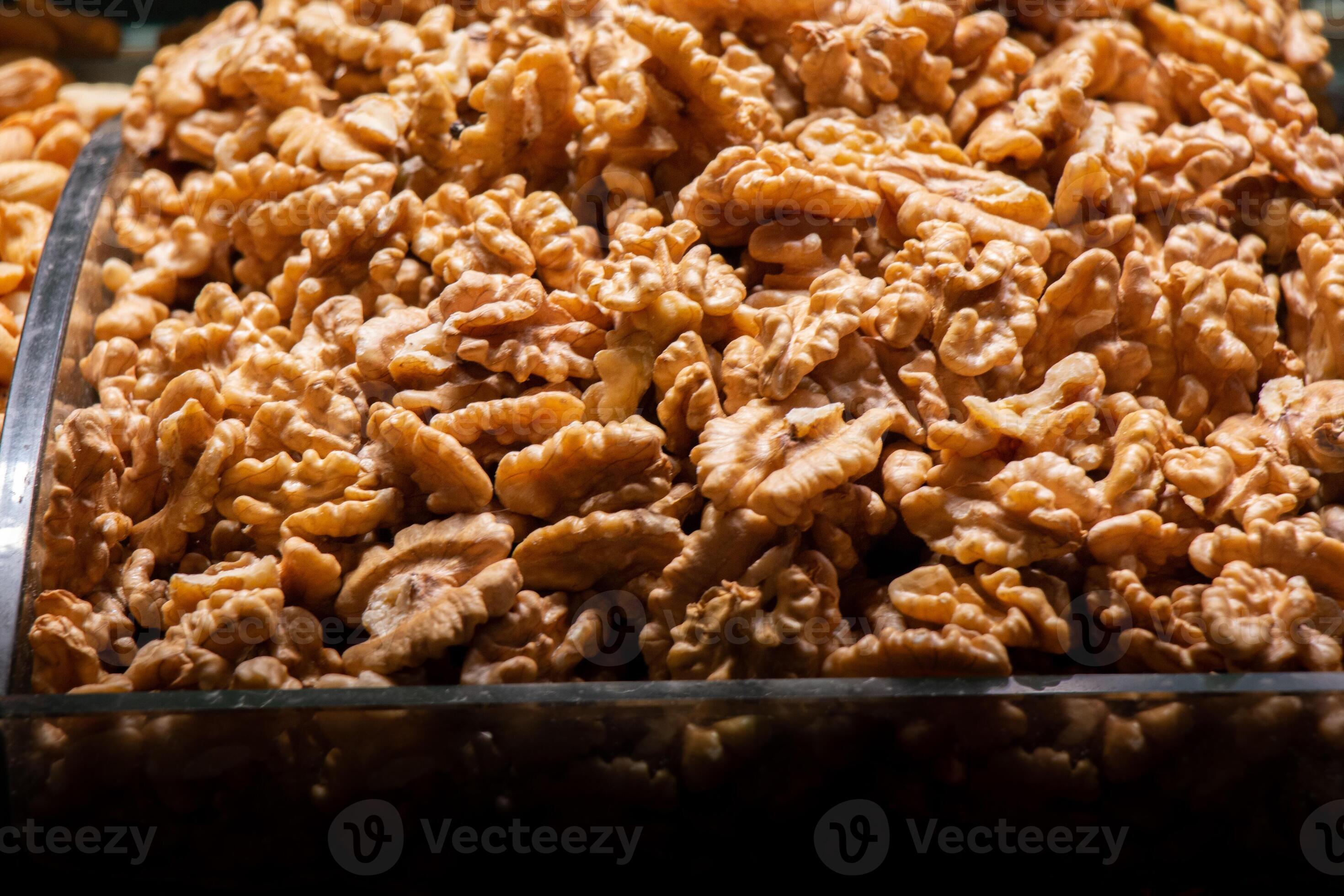 Walnuts without shell as organic food background 17090116 Stock Photo