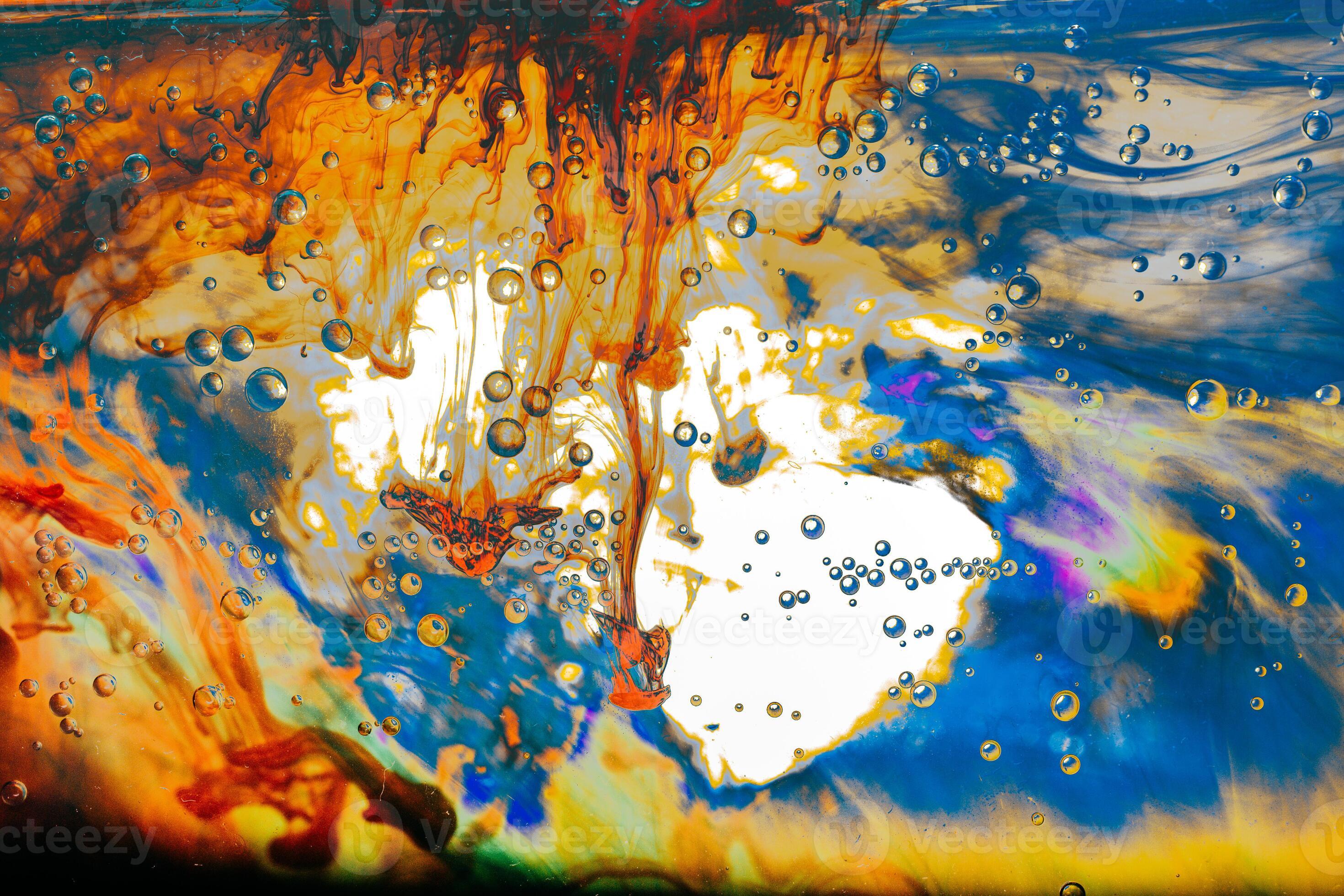 Paint dissolve swirling in water forming colorful background 17090232