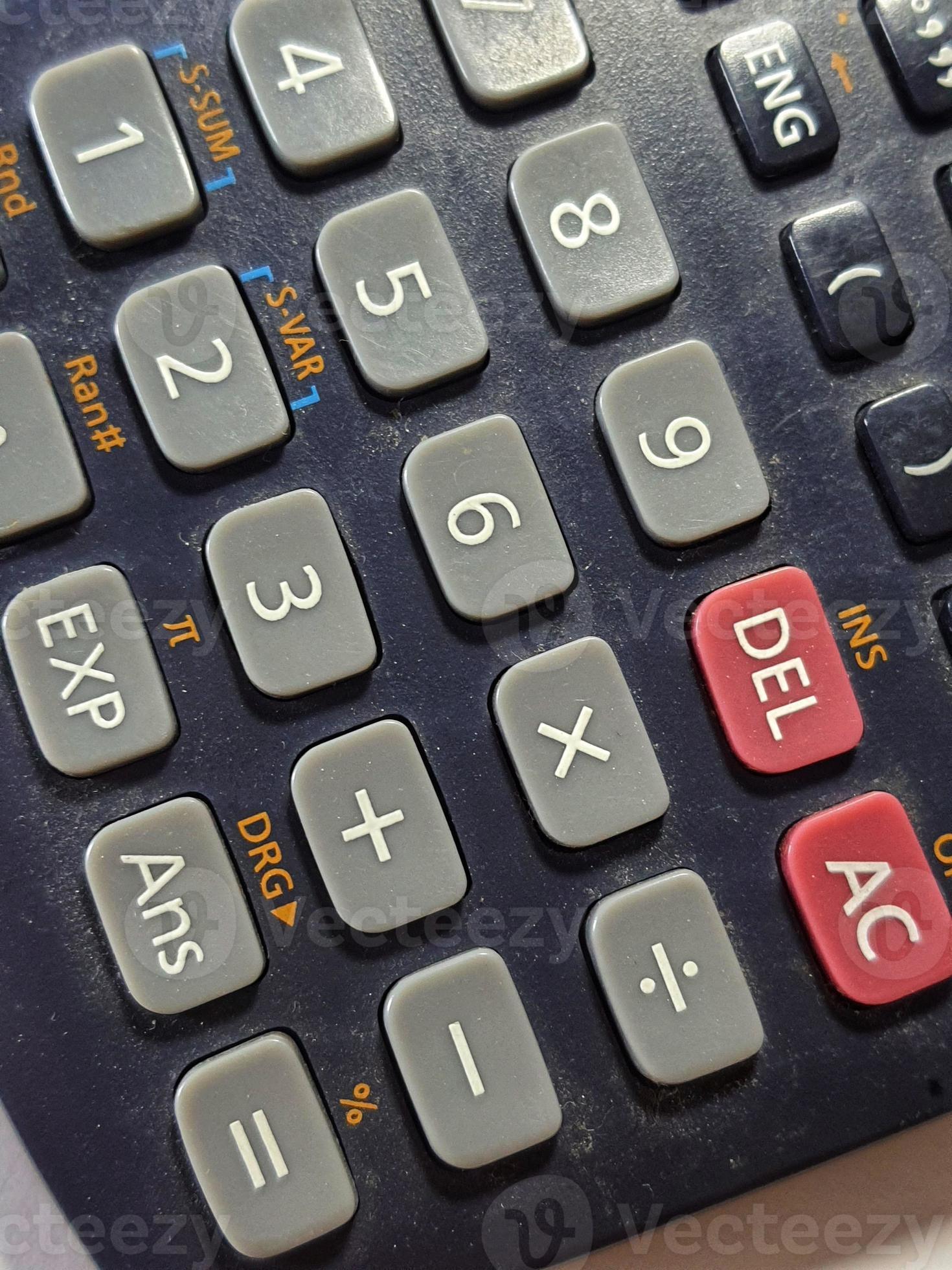 Close up photo of the buttons in the scientific calculator. 17090454